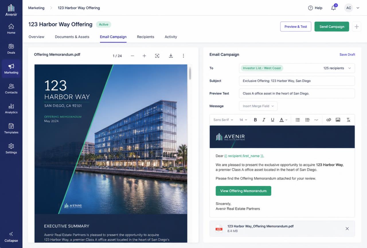 Market workspace preview